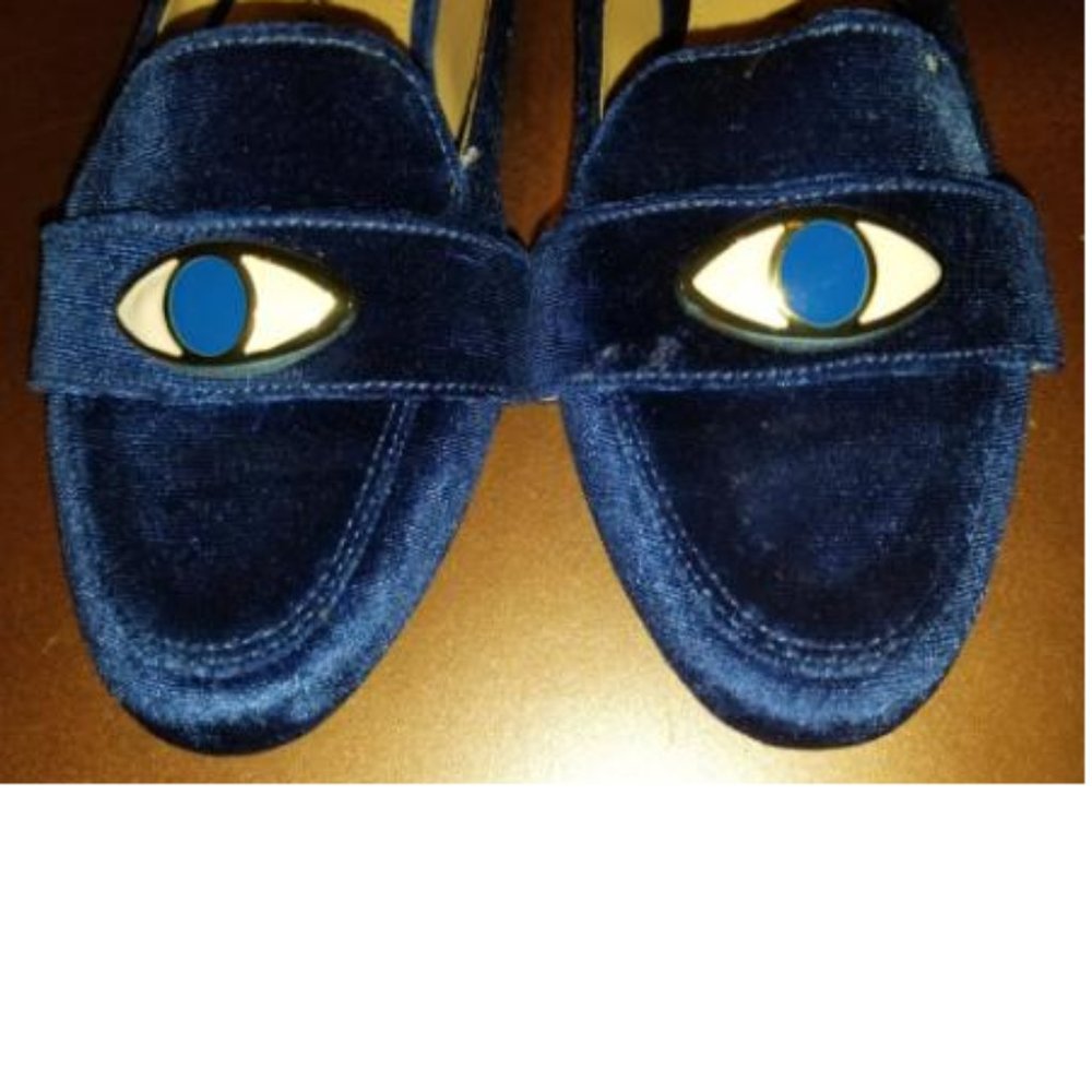 Katy Perry Blue Suede Loafer Sz 7 - Picture 2 of 3